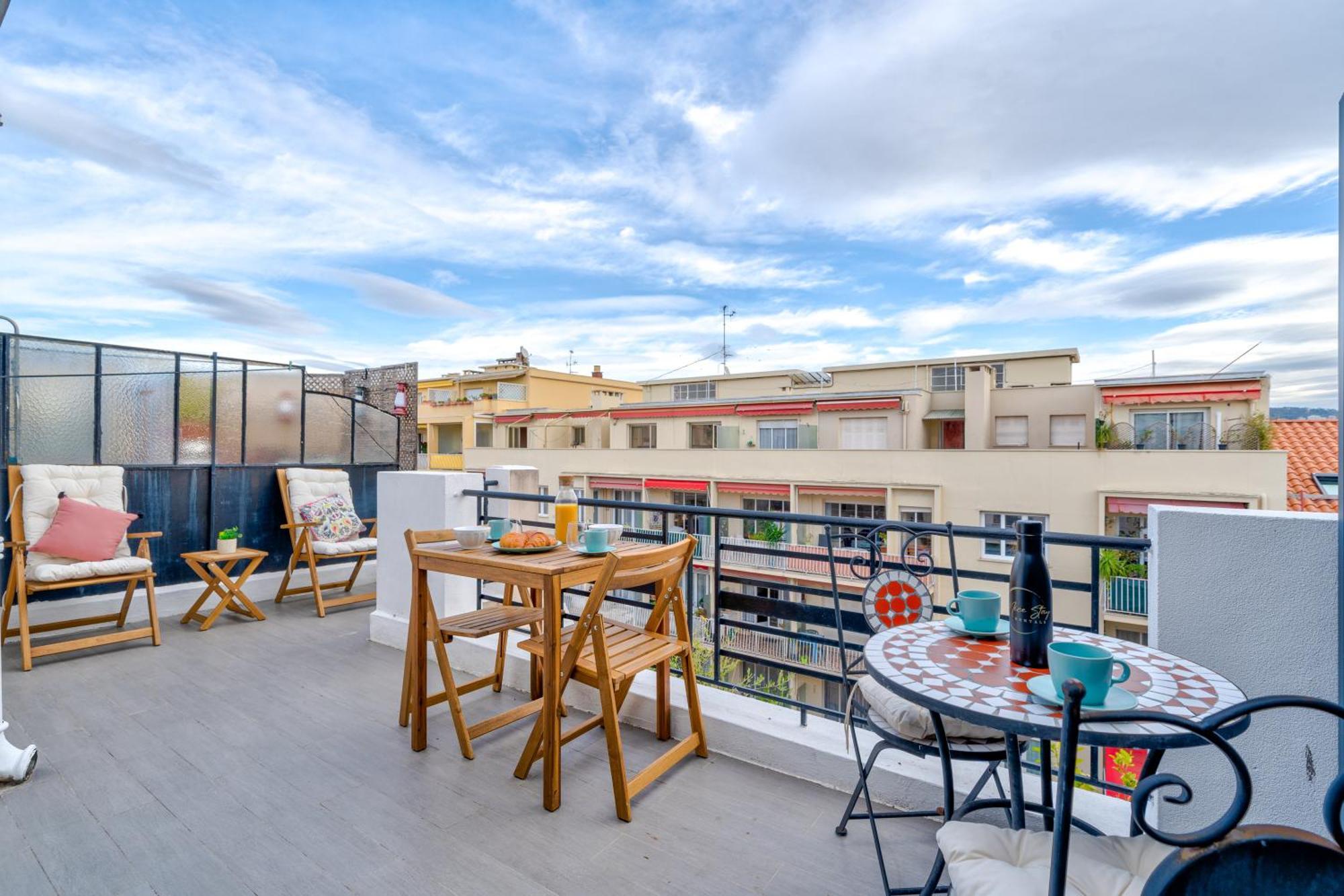 Top Floor Terrace - Dernier Etage Terrasse Cosy Nice Buitenkant foto